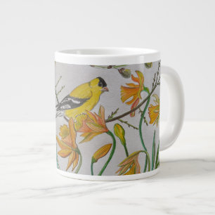 Caneca De Café Grande Goldfinch e Daffidols Mug