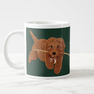Caneca De Café Grande Goldie Doodle