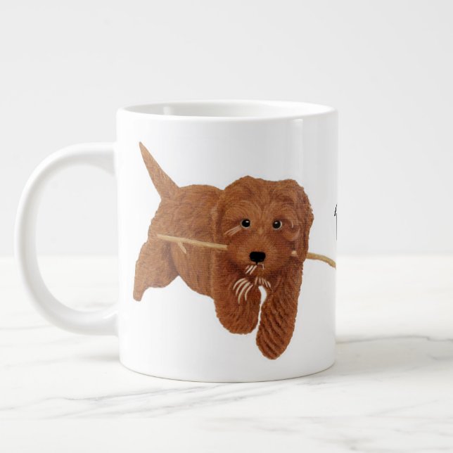 Caneca De Café Grande Goldie Golden Doodle (Esquerda)