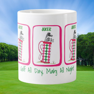 Caneca De Café Grande Golf o Dia Inteiro, Mahj a Noite Inteira Mahjong P