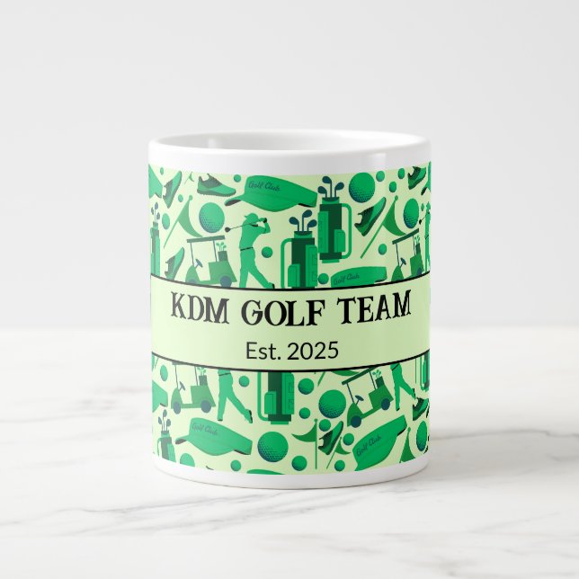 Caneca De Café Grande Golf Silhouette Pattern Classic Branding buisness  (Frente)