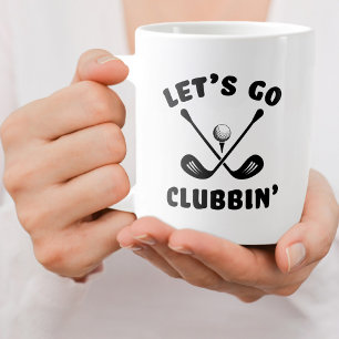 Caneca De Café Grande Golfer Funny Golf Club Humor Modern Sports Black