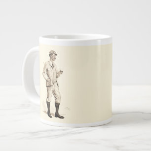 Caneca De Café Grande Golfer Vintage com Pipe e Raízes de Cigarro