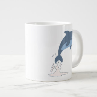 Caneca De Café Grande Golfinho De Cartoon Bonito E Divertido