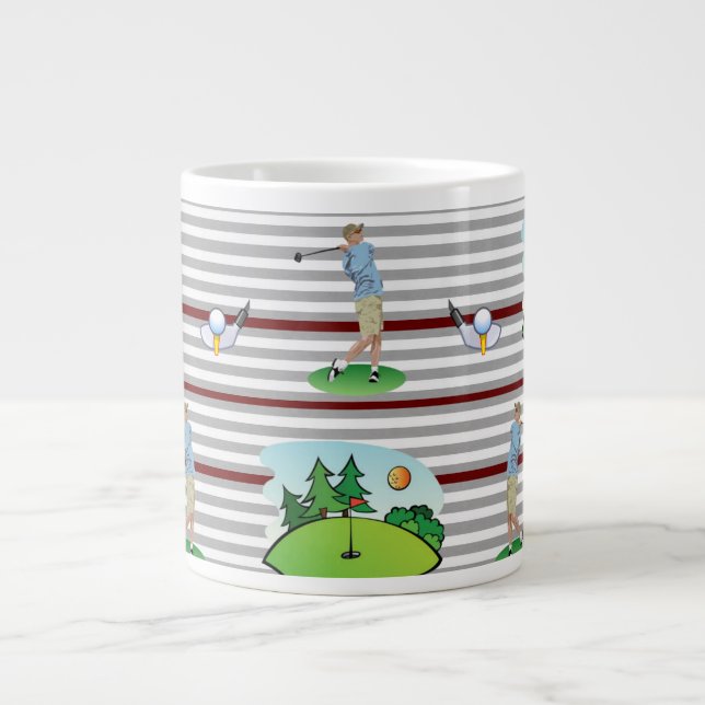 Caneca De Café Grande Golfistas, Golfe é minha vida! (Frente)