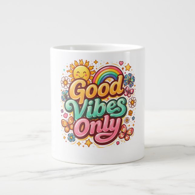 Caneca De Café Grande Good vibes only mug (Frente)