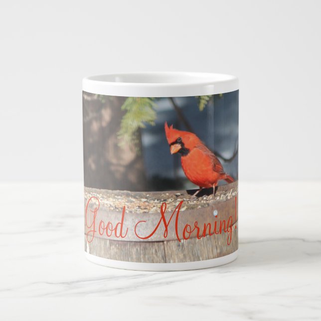 Caneca De Café Grande Gorgeous Red Cardinal (Frente)