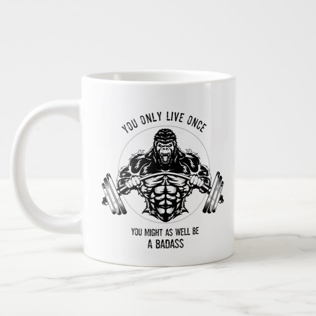 Caneca De Café Grande Gorilla Gym (Esquerda)