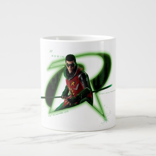 Caneca De Café Grande Gotham Knights Robin no logotipo (Frente)