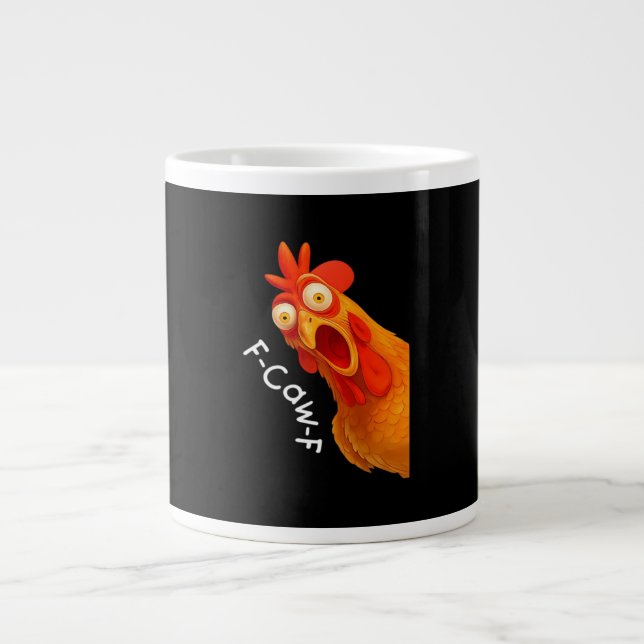 Caneca De Café Grande Gothic Humor Funny F-Caw-F Crow (Frente)