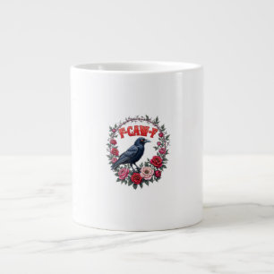 Caneca De Café Grande Gótico Corvo Divertido Halloween F Croa F Vintage