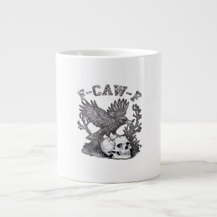 Caneca De Café Grande Gótico Divertido Corvo Humor F-Caw-F Essencial Ret