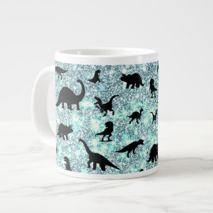 Caneca De Café Grande gradiente de baleia-tubarão-da-silhueta