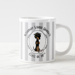 Caneca De Café Grande Graduação Dachshund (preto e bronzeado) - Cão boni