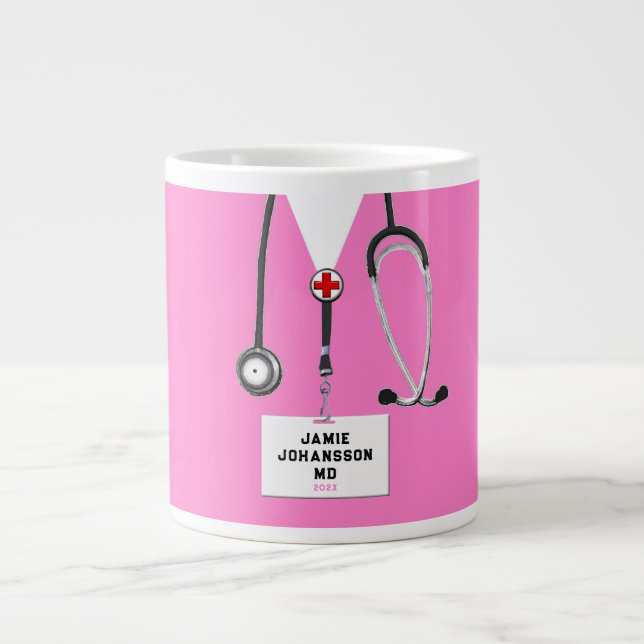 Caneca De Café Grande Graduado em Medicina (Frente)