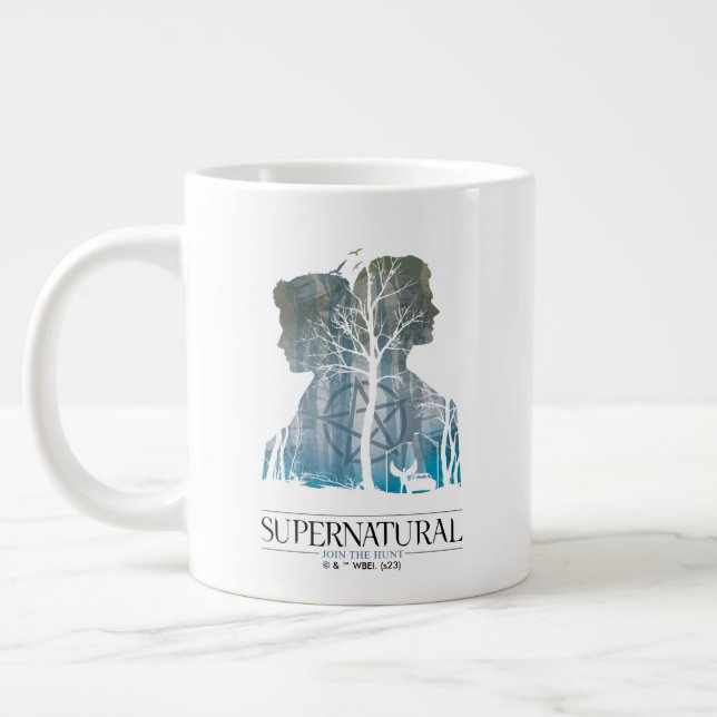 Caneca De Café Grande Gráfico da Floresta dos Irmãos Supernaturais de Wi (Esquerda)