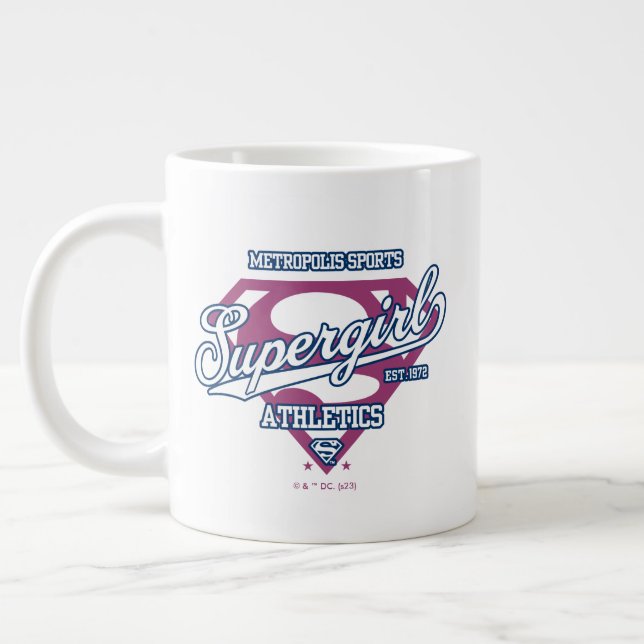 Caneca De Café Grande Gráfico de atletismo da Supergirl Metropolis (Esquerda)