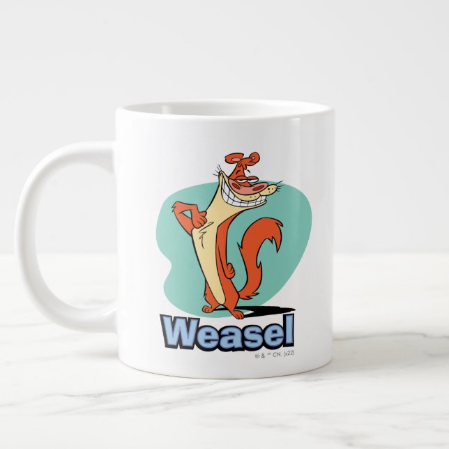 Caneca De Café Grande Gráfico de Caractere Ortográfico de Weasel (Esquerda)