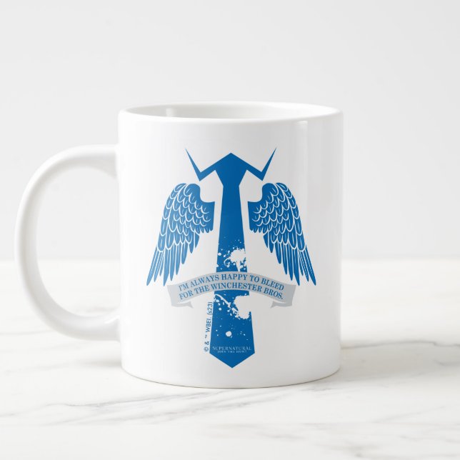 Caneca De Café Grande Gráfico de Citação de Castiel Sobrenatural (Esquerda)