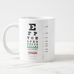 Caneca De Café Grande Gráfico de Olhos Snellen