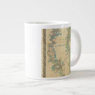 Caneca De Café Grande Gráfico do Rio Lower Mississippi