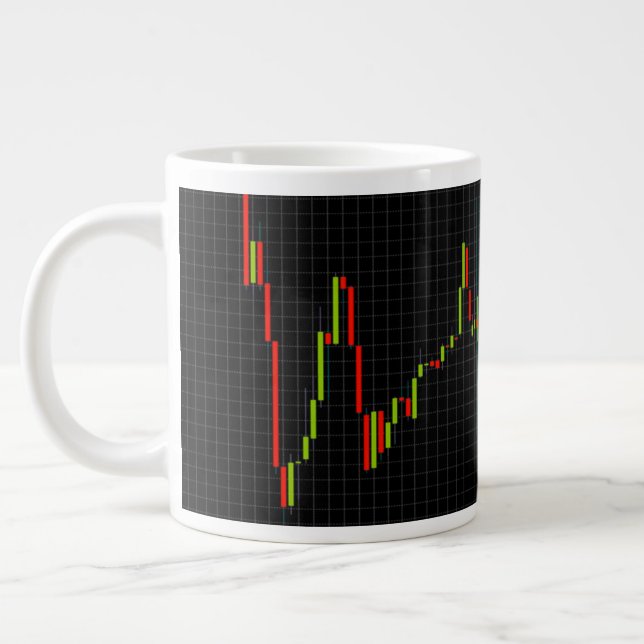 Caneca De Café Grande Gráfico Financeiro de Diagrama Colorido abstrato (Esquerda)