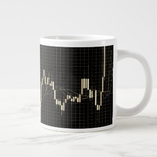Caneca De Café Grande Gráfico Financeiro do Mercado de Ações Candlestick