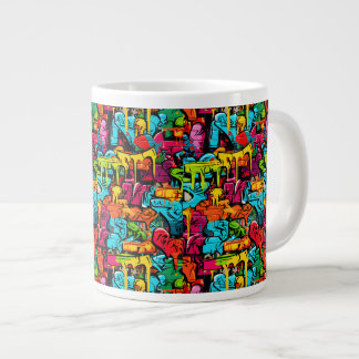 Caneca De Café Grande Grafite, Tinta Pingando