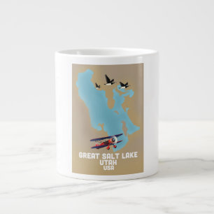 Caneca De Café Grande Grande Lago Salgado, pôster de viagem de Utah