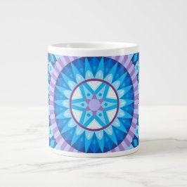 Caneca De Café Grande Grande Mandala de Inverno Azul Padrão de Floco de 