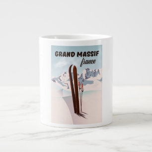 Caneca De Café Grande Grande Massif france ski poster art.