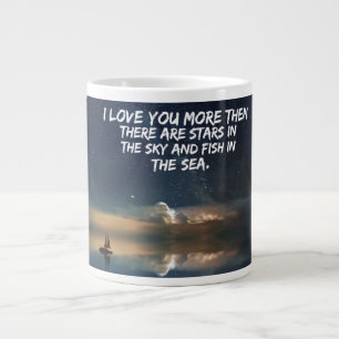 Caneca De Café Grande Grande Mug de Amor com Citação Romântica