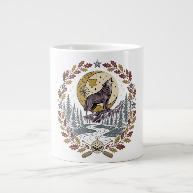 Caneca De Café Grande Grandes Jornadas Começam Com Pequenos Passos (Frente)