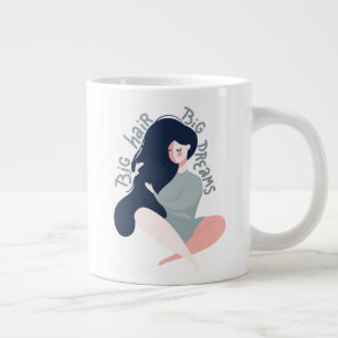 Caneca De Café Grande Grandes Sonhos De Cabelo