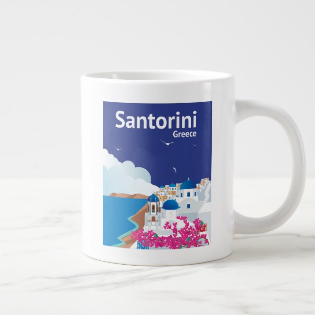 Caneca De Café Grande Grécia Santorini (Direita)