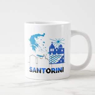 Caneca De Café Grande Grécia Santorini.b