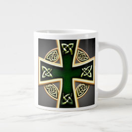 Caneca De Café Grande Green Celtic Cross Mug