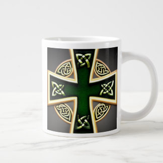 Caneca De Café Grande Green Celtic Cross Mug