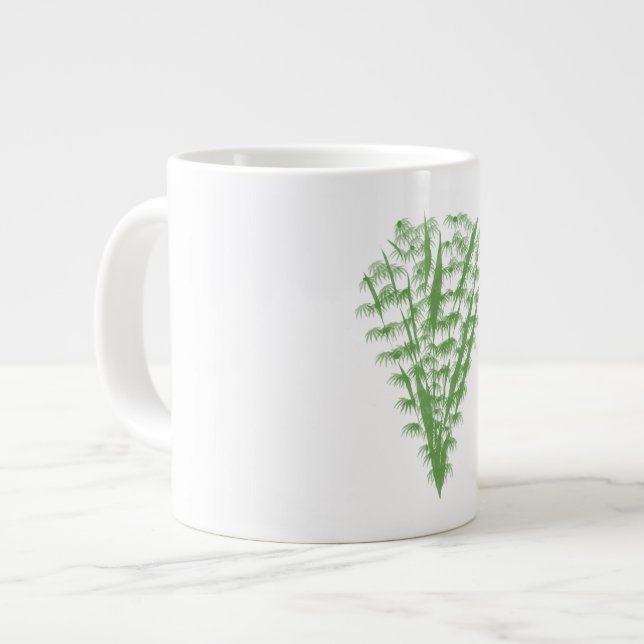 Caneca De Café Grande Green plant in the shape of a bouquet. (Frente Esquerda)