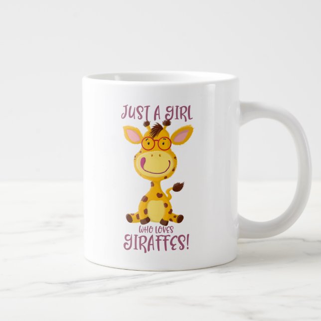 Caneca De Café Grande Gregor Girafa - Só Uma Garota Que Ama Girafas! (Direita)