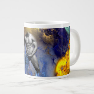 Caneca De Café Grande grito do físico musculoso em tons de cinza do Slip