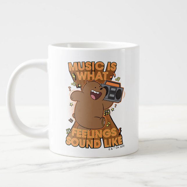 Caneca De Café Grande Grizz - Música é como soam os sentimentos (Esquerda)