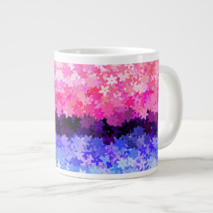 Caneca De Café Grande Groovy Boho Quirky Retro Floral Orgulho Omnissexua