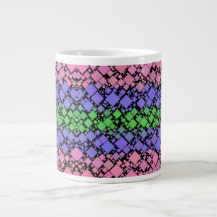 Caneca De Café Grande Groovy Boho Retro Mod Geométrico Orgulho Trigênero