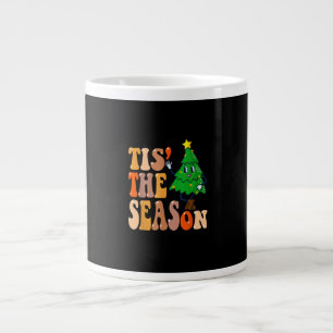 Caneca De Café Grande Groovy Tis The Season Árvore de Natal de Pinheiro