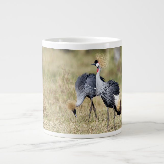 Caneca De Café Grande Gruas em Masai Mara (Frente)