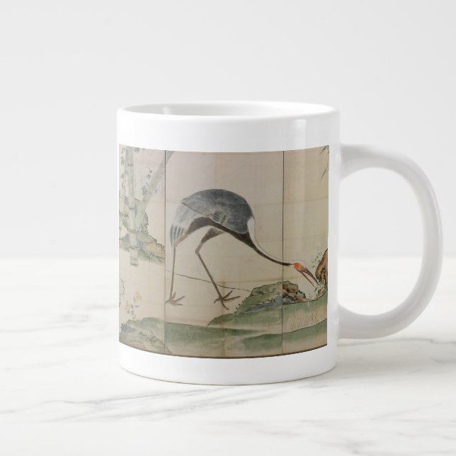 Caneca De Café Grande Gruas, pinos e bambu (Direita)