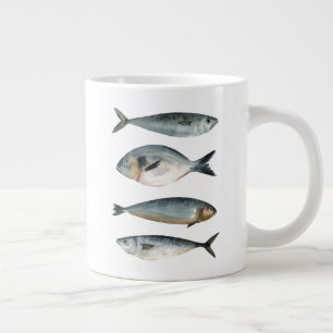 Caneca De Café Grande Grupo de Quatro Peixes