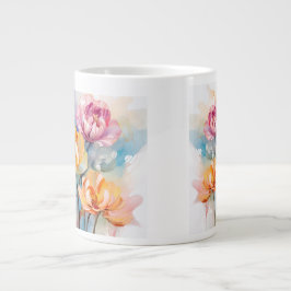 Caneca De Café Grande grupo duradouro de flores Jumbo Mug