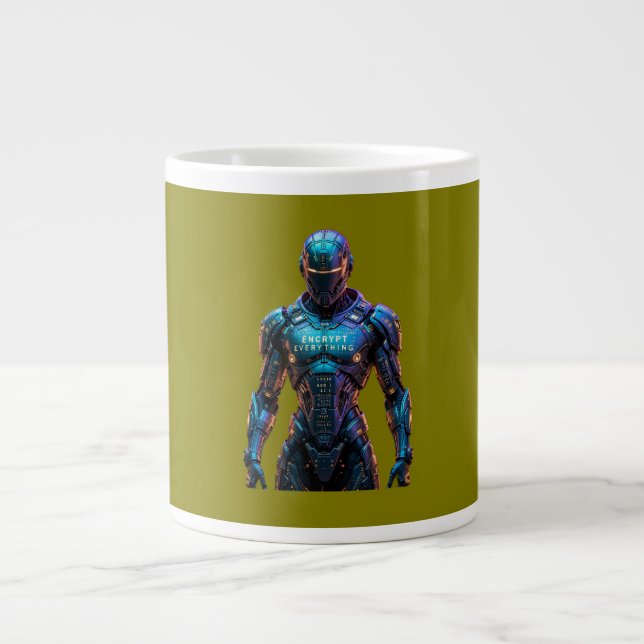 Caneca De Café Grande Guardião Criptografe Tudo (Frente)
